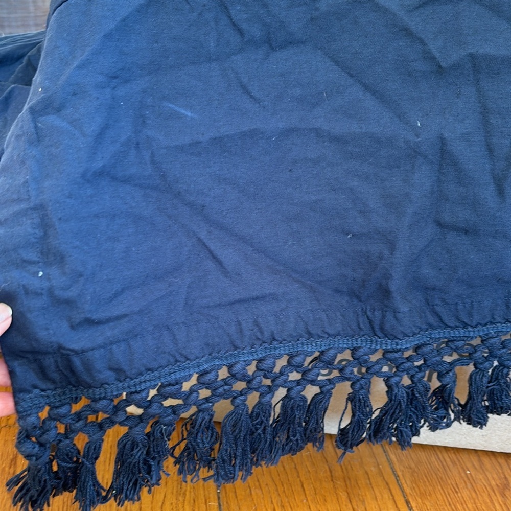 Serena and Lily Cal King bed skirt with macrame fringe